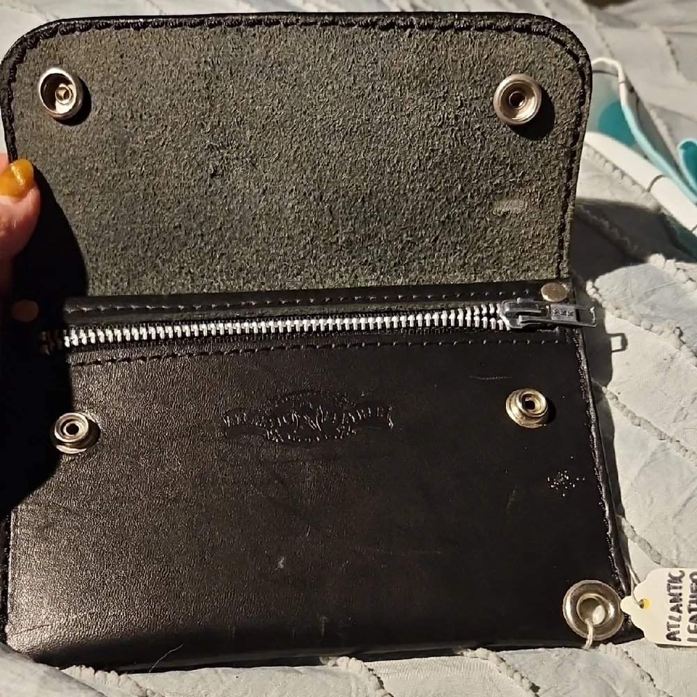 Black Leather Motorcycle Atlantic Leather Works Wallet